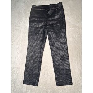 Chicos Womens 1R ( US 8 ) Brigitte Deco Pull On Slim Ankle Blue‎ Silver Pants